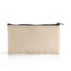 Pochette rectangulaire pratique en jute/toile avec fermeture éclair, 9,25 x 5 pouces, capacité moyenne, sac simple - Product Image 4