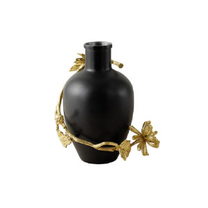 แจกันดอกไม้เหล็กเคลือบสีทอง & สีดำแจกันคลาสสิกสำหรับตกแต่งบ้านใหม่สำหรับตกแต่งดอกไม้ - Product Image 4