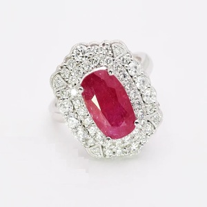 6.07CT ทองคำขาวแหวนเพชรพลอยทับทิมแบบไม่มีความร้อนแข็ง925แหวนชุบเงินแหวนเพชรแซฟไฟร์สีชมพูวงรีสำหรับผู้หญิง - Product Image 3