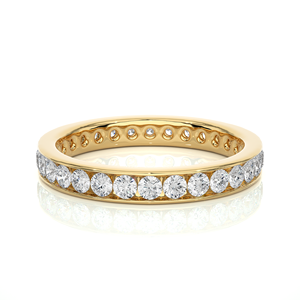 Anillo de diamantes de eternidad con corte VVS de oro de 14kt a la moda, anillo de boda personalizado de alta calidad para mujer, regalos, aniversarios, joyería fina - Product Image 1