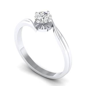 Bagues en diamant de laboratoire CVD de 0,5 carat, taille ronde, prix de gros REYES, en or blanc 14 carats, cadeau de fiançailles, de mariage, bijoux fins - Product Image 2