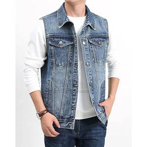 Diseña tu propia ropa cómoda Chaleco vaquero para hombre Calidad Premium Cantidad a granel Chaleco vaquero para hombre - Product Image 2