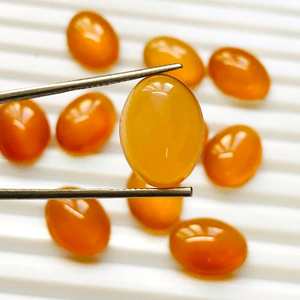 Piedras preciosas sueltas de forma ovalada de cornalina roja genuina, lote al por mayor, lo mejor para el uso del astrólogo, piedra curativa de cristal de piedra natal genuina - Product Image 1