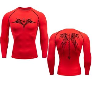 Personalizar Slim Fit mangas completas Rash Guard elegante 3D impreso venta al por mayor gimnasio camisas nuevo verano transpirable Jogging Wear - Product Image 1