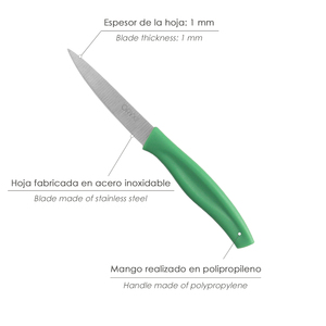 Coltello da cucina Nuuk, lama in acciaio inossidabile, 9 cm, verde (1 unità) - Product Image 4