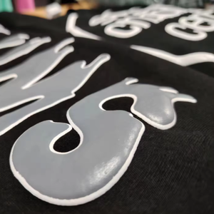 Custom Fleece Heavyweight No <b>String</b> Oversized Cotton Graphic 3D Puff Printing Cropped Hoodie Pullover Unisex Thermal Hoodies - Product Image 2