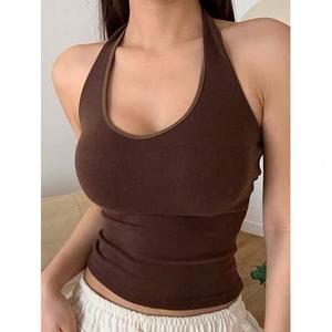 Logo personnalisé marque décontracté femmes CAMISOLE respirant Yoga Sportswear avec broderie solide motif fournisseur BD - Product Image 5