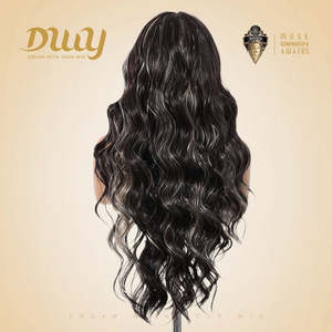 Odalys -DWY Nueva Llegada 134 Peluca de Encaje Frontal con Parte Libre, Larga y Rizada, Marrón Natural con Reflejos Blancos, Peluca de Bebé en Oferta - Product Image 3