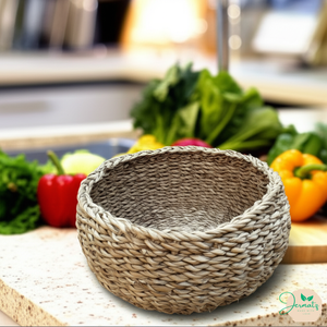 Modern Square Woven Seagrass <b>Hanging</b> Basket with Hand Carved Finish Eco-Friendly Indoor <b>Storage</b> <b>Organizer</b> 5kg Capacity - Product Image 4