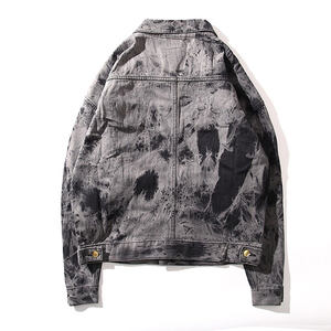 Ventes en gros OEM, veste en jean surdimensionnée pour homme, délavée, personnalisée, veste bomber en jean délavée à l'acide pour homme, Guangzhou - Product Image 1