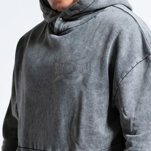 New <b>Top</b> Selling Custom Men's Solid Hooded Acid Wash <b>Distressed</b> Embroidered Winter Hoodie 420 Gsm 100% Cotton Quick Dry - Product Image 5