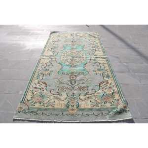 Grand tapis turc de 4,6 x 9,2 pieds, tapis persan bleu vintage - Product Image 1