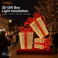 Cajas de Regalo Navideñas con Luces LED de Grado Comercial para Exteriores, Set de Regalos para Centros Comerciales de Lujo, Decoraciones Navideñas para Jardín