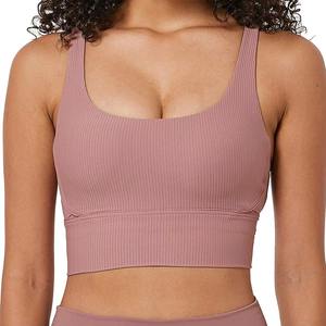 Women's High Support <b>Racerback</b> U-NECK Plaid Pattern Breathable Seamless Sports <b>Bra</b> Plus Size Yoga Gym Fitness Wear Simple Style - Product Image 5
