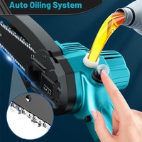 Mini Motosierra Inalámbrica de 20V con 2 Baterías, Motosierra Eléctrica Portátil de 6 Pulgadas para Podar el Jardín