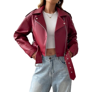 Veste de moto en cuir d'agneau véritable pour femmes, coupe ajustée, style motard, protection, vêtements de moto tendance - Product Image 3