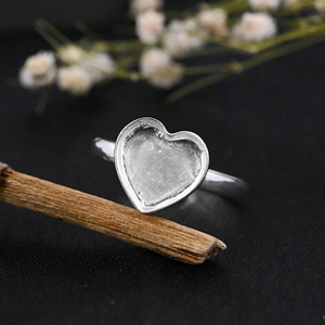 Nouvelle Collection 2025 : Monture de Bague Tendance en Argent Sterling 925 Plaqué Or 14K, Cœur Serti 8mm, Écologique, Vente en Gros, Idéale pour Bijoux DIY - Product Image 4