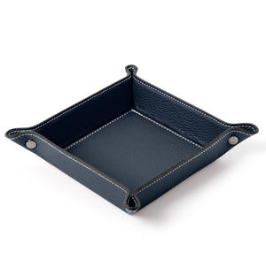 Plateau de rangement structuré pour bureau et salon - Cuir véritable italien - Fait main - PS640 - Product Image 1