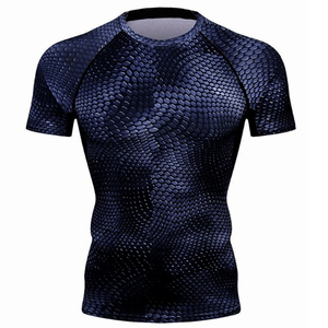 Camiseta de lujo 100% algodón No Gi para correr para hombre, malla de poliéster, compresión, Fitness, cuello redondo, estampado Digital, mangas holgadas - Product Image 1