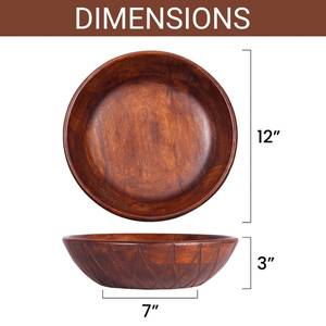 Cuenco de madera moderno de mediados de siglo para ensaladas o frutas, regalo de inauguración de la casa para la familia, ensaladera hecha a mano, regalo - Product Image 5