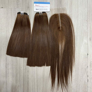 Bone Straight Brown Vietnamese Hair Weave Sedoso Smooth Cutícula Alineada Bone Straight Hair Bundles Venta al por mayor Stock - Product Image 2