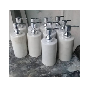 Pompe à savon en marbre Distributeur de lotion pour les mains rechargeable Accessoire de comptoir élégant et élégant pour salle de bain et cuisine - Product Image 4