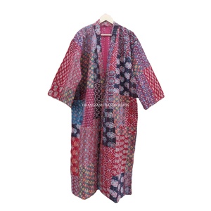 Blackview — robe Maxi brodée pour femme, vêtements de nuit, Style Kimono kanytha, en coton indien, fait à la main, vente en gros - Product Image 3