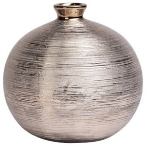 Florero redondo de Metal para decoración de boda, jarrón clásico de aluminio con tinte esmaltado de plata, florero de mesa estilo europeo - Product Image 1
