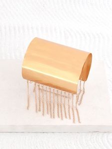 Brazalete de latón chapado en oro para mujer, brazalete abierto Ajustable, joyería de moda elegante, accesorio de muñeca minimalista elegante - Product Image 3