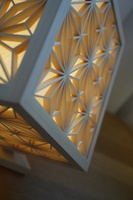 Lampe Kumiko en cube d'esthétique japonaise moderne pour restaurants commerciaux, salons, hôtels et ensembles de meubles de salle à manger