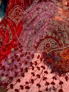 Best Price 100% Polyester Luxury <b>Beaded</b> Fabric with Zircon Handmade Indian Supplier <b>Garments</b> Making Woven and Mesh Pattern - Product Image 3