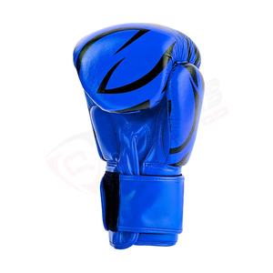 Fabricant de couleur bleue Gants de boxe en cuir véritable respirant pas cher Impression personnalisée Concevez votre propre cuir de vachette 16oz - Product Image 2