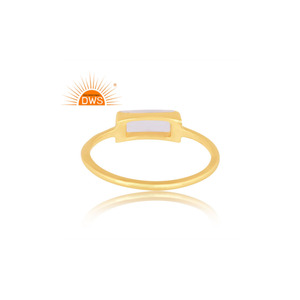 Mejor Venta de plata esterlina chapada en oro Natural Arco Iris Luna piedra apilable anillo Demi joyería fina para mujeres - Product Image 2