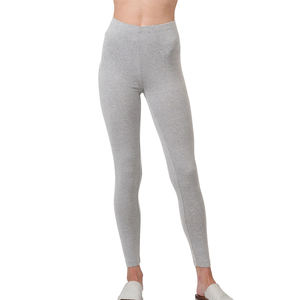 Wholesale Custom Made Women's Ankle Length Yoga Leggings Spandex/Polyester Four-Way Stretch Breathable Solid Dark Heather <b>Grey</b> - Product Image 1