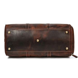 Hot Selling Leather Travel Vintage Duffle With <b>Shoe</b> Pocket Weekend Men Male Travel Luggage <b>Bag</b> - Product Image 3