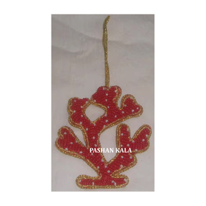 Nouvelle forme faite à la main conception Unique exclusive Zari broderie et conception de perles ornements suspendus de noël pour la décoration de la maison - Product Image 1