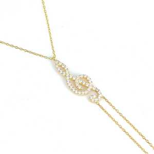 Chaîne de corps tendance en argent sterling 925 avec clé de sol Shahmaran - Product Image 3