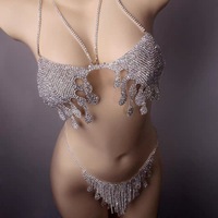 Ensemble de bikini trois pièces sexy à paillettes et franges, couleur unie, chic et élégant, deux pièces pour jeunes femmes
