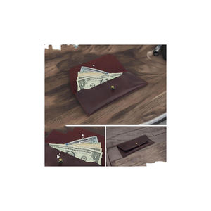 Cartera de Cuero Marrón Genuino de Primera Calidad para Efectivo |   Cartera Delgada para Dinero, Organizador de Viaje para Hombres y Mujeres, Diseño Duradero - Product Image 2