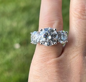 แหวนเพชรโมอิสสามชิ้นทำจากเงินสเตอริงเครื่องประดับฮิปฮอปทำจากเหล็กของขวัญเพชรอื่นๆที่สวยงามสำหรับเธอ - Product Image 2