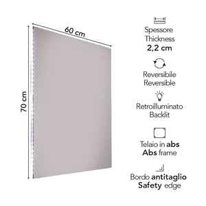 70x60 cm LED Backlit Bathroom <b>Mirror</b> - Product Image 2