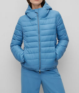 Chaqueta de Invierno para Mujer, Nuevo Estilo, Impermeable, con Cierre, Chaqueta Acolchada con Capucha, Diseño Transpirable, Holgada, Lona Lisa Teñida - Product Image 1