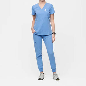 ชุดยูนิฟอร์มผ้าถักแขนสั้นคอปกตั้งสำหรับใช้ในโรงพยาบาลดีไซน์ใหม่สำหรับฤดูร้อน - Product Image 2