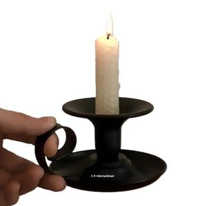Portavelas de Metal con Base Redonda y Asa Portátil, Estilo Vintage, para Decoración del Hogar, Bodas - Product Image 4