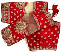 Blouse moderne formelle d'été anti-plis à col rond en soie de Chennai épaisse, motif ouvert sur le devant, magnifique, sans manches, en fil Orangenza