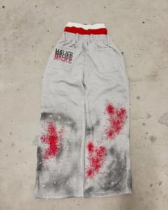 American Street Dirty Style Fashion Mid Waisted Washed 100% Cotton Transpirable Vintage Men's Jogger Pantalones con cordón - Product Image 2