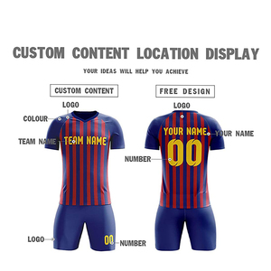Uniformes de football en coton et polyester de haute qualité pour hommes, maillots de football, impression personnalisée, logo, nom de l'équipe, shorts pour adultes - Product Image 5