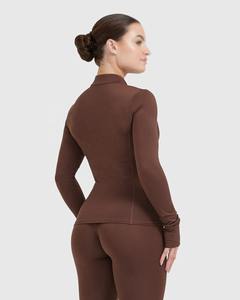 Venta caliente chaquetas de invierno con cremallera para mujer Slim Fit Tight manga larga gimnasio Tops personalizado Fitness deportes prendas de vestir de talla grande impreso - Product Image 5