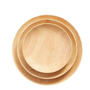 Assiette classique en bois de chêne massif Plats et vaisselle pour fruits Pain Snack Steak Party par Crescent Crafts - Product Image 4