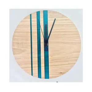 Novo Estilo 2023 resina madeira relógio e tamanho personalizado alta qualidade resina madeira relógio e parede decoração uso montado